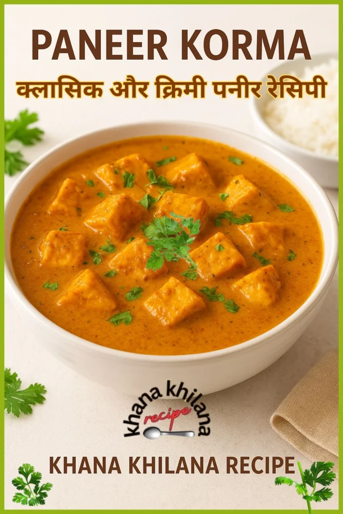 क्रीमी पनीर कोरमा रेसिपी की फीचर इमेज – रिच और शाही ग्रेवी में बना स्वादिष्ट पनीर कोरमा।