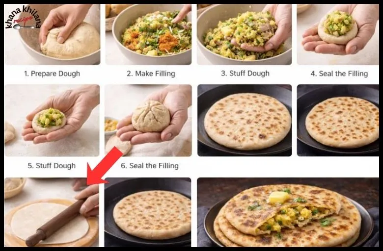 “आलू पराठा बनाने की स्टेप बाय स्टेप फोटो गाइड”