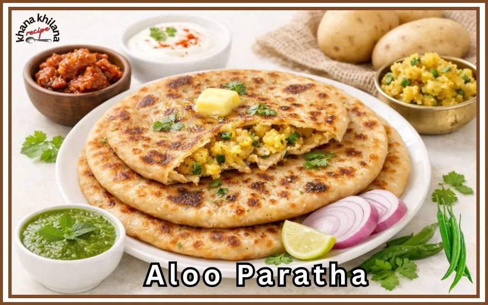 घी लगे आलू पराठा की फोटो