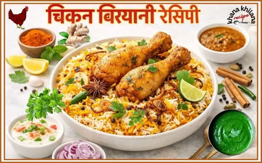 चिकन बिरयानी रेसिपी – दम स्टाइल घर पर बनी स्वादिष्ट चिकन बिरयानी