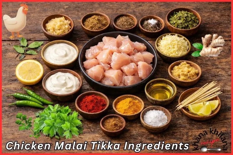 chicken malai tikka ingredients in hindi